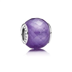 Authentic Pandora Petite Facets Charm, Purple CZ